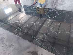 กระเบื้องหินอ่อนสีเขียวสไปเดอร์ ดีไซน์ทันสมัย ผิวขัดเงา ผิวเผา หนา 2-3 ซม. กันน้ำ เป็นมิตรกับสิ่งแวดล้อม ทนทาน 5 ปีขึ้นไป - Product Image 4