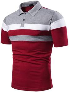 Buena calidad personalizado algodón dos tonos combinación de colores Polo cuello hombres camisetas logotipo personalizado impresión polos - Product Image 3