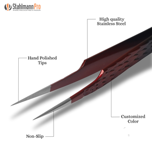 อุปกรณ์ต่อขนตา stahlmann Pro 11cm แหนบปลายแหลมทำโลโก้ตามสั่ง - Product Image 3