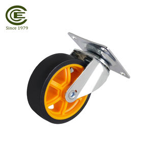 Rueda Giratoria de Acero y TPR de 3 Pulgadas con Placa Superior Giratoria y Rodamiento de Bolas, Capacidad de Carga de 70-100 KG, Naranja, Rueda Industrial para Muebles - Product Image 5