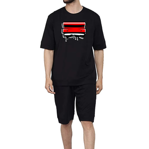 Conjuntos de camisetas informales de verano para hombre Nuevos pantalones cortos de punto con serigrafía elegante Tamaño y color personalizados - Product Image 4