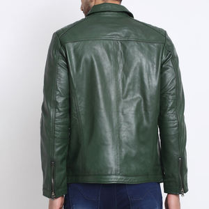 Chaqueta de Cuero para Hombre, Estilo Piloto, de Piel de Oveja, con Logotipo Bordado Personalizado en la Parte Delantera, Impermeable, Resistente al Viento, Cómoda y Suave - Product Image 2