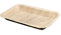 Assiettes rectangulaires profondes en feuilles de palmier d'arec écologiques et jetables, vaisselle compostable pour restaurants, fêtes et événements