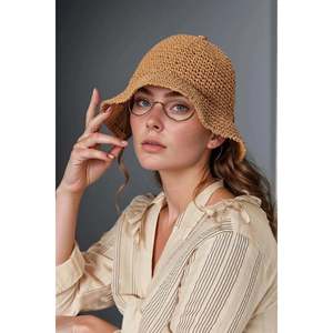 Camel Imported Hand-Woven Straw <b>Hat</b> Hsr2083 - CAMEL - Product Image 2