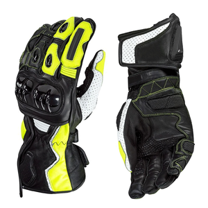 Top Selling Black & Yellow Genuine Goat Skin Leather Motorbike Gloves Full Finger Waterproof Motorcycle Auto Racing Wear For Men - Product Image 1