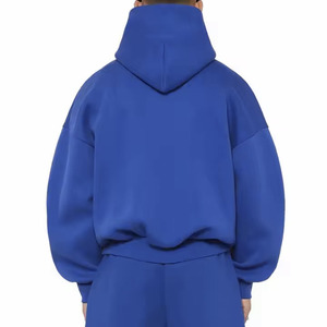 Streetwear en éponge française lourd personnalisé pour l'hiver sweat à capuche surdimensionné avec impression numérique en molleton de coton épais teint en plaine - Product Image 2