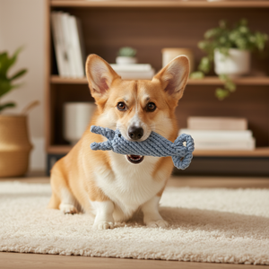 Jouet pour chien en forme de dauphin mignon, balle classique en TPR écologique avec fonction de nettoyage et de mastication des dents en forme d'os pour le jeu des animaux de compagnie - Product Image 3