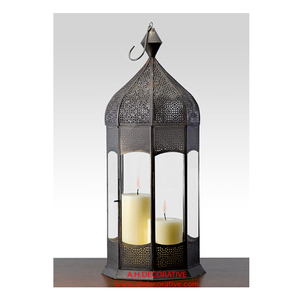 Lot de 2 lanternes à bougie T Light en cuivre classique pour décor à la maison avec poignée pour la décoration de Noël bougeoir fait main - Product Image 5