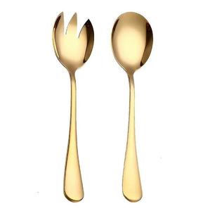 Gold Plated Salad Server With <b>Black</b> Coated Handle New Design metal Salad Server In Wholesale Price Latest <b>Cutlery</b> New Flatware - Product Image 3