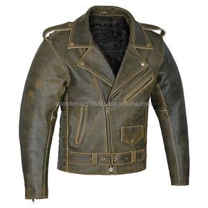 OEM Service Custom Made Logo Leather Mens Biker Jacket Turn Down <b>Coller</b> Wind Proof Leather Jacket for Men - Product Image 6