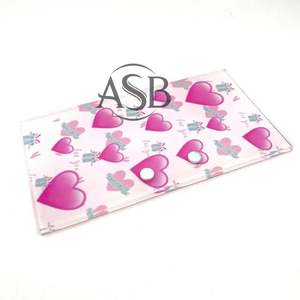 Tuile à cils en acrylique blanche et rose en forme de cœur pour la Saint-Valentin avec aimants, tuile d'extension, impression de logo personnalisée, design amour, OEM - Product Image 3