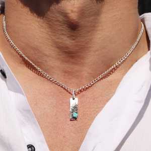 Arizona Turquoise Pendentif En Argent Sterling 925 Plaqué Or Lunette Réglage À La Main Collier De Pierres Précieuses Cadeau pour Les Femmes - Product Image 5