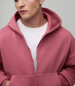 Veste à capuche zippée ultra-chaude et résistante au lavage, style streetwear, en molleton biologique ultra-épais, idéale pour le jogging et les activités sportives - Product Image 2