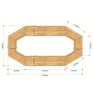 Juego de 10 Mesas de Ensamblaje HBLG014, Muebles de Oficina Modernos con Patas de Madera de Caucho Estilo Lego y Hierro - Product Image 4