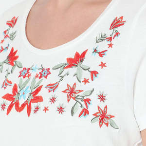 T-shirts pour femmes brodés sur mesure fabriqués au Pakistan, légers et à séchage rapide, en vente - Product Image 6