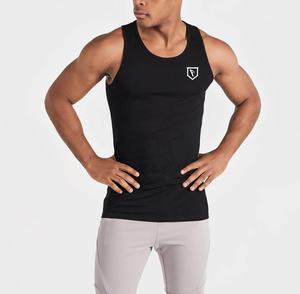 Logo personnalisé pour hommes séchage rapide Gym débardeurs tricoté ajusté course à pied sport sans manches - Product Image 1
