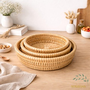 <b>Square</b> <b>Wicker</b> Fruit <b>Basket</b> Set Handmade Eco-Friendly Storage <b>Baskets</b> Natural Rattan Modern Multifunction Artex Green Earth Made - Product Image 6