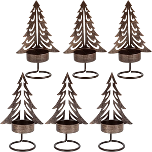 Hot Selling Christmas Tree Creative Metal <b>Ornaments</b> With Wooden Base Best for Home Table <b>Desk</b> Indoor Decor Trendy Sculptures - Product Image 2