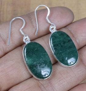 Pendiente de Aventurina verde, pendiente de Plata de Ley 925, pendiente de piedra preciosa de Aventurina hecho a mano, joyería para regalos de aniversario - Product Image 1