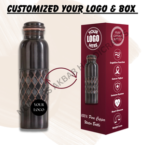 Bouteille en cuivre pur de 750ml étanche au design élégant à boire directement à la main Logo personnalisé écologique à ébullition directe - Product Image 5