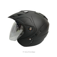 Casque de moto demi-visage CRX Arrow-2 de haute qualité, noir mat, visière standard, ABS, certifié SNI, sécurité pour adultes