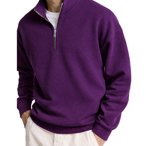 Pull à col montant unisexe de haute qualité, demi-zip, col roulé, OEM/ODM, logo personnalisé, couleur unie, vêtements d'automne - Product Image 3