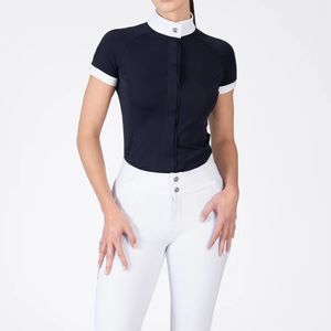 New Arrival <b>Women's</b> Equestrian Shirt Short Sleeves Comfort Fit Custom Clothing Bulk Wholesale Baselayer <b>Top</b> Horse Riding Shirts - Product Image 6