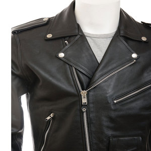 Chaqueta de Cuero Genuino para Hombre, Estilo Retro Brando, de Piel de Oveja y Vacuno, Transpirable, Impermeable y Ecológica, en Oferta - Product Image 2