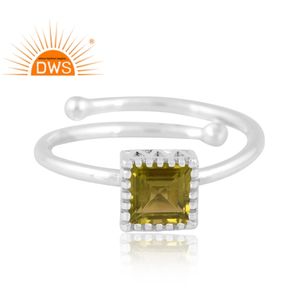 Meilleure qualité 925 argent sterling fin péridot naturel pierre précieuse bague empilable fabricant de bijoux personnalisés - Product Image 2