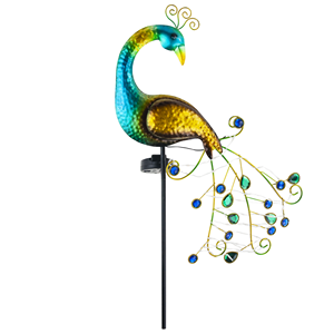Lámpara Solar con Forma de Pavo Real, Decoración LED Luminosa, Luz Solar para Jardín - Product Image 2