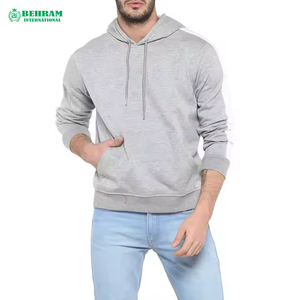 Sweat-shirts à capuche unisexes personnalisés à manches longues avec logo OEM, couleur unie, décontractés, 100% coton, molleton/polaire française, séchage rapide - Product Image 2