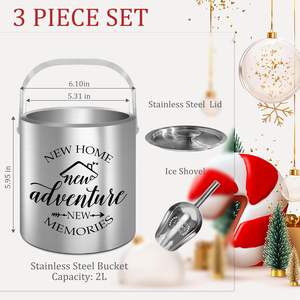 Cubo de hielo de acero inoxidable Nuevo hogar Navidad Regalos de inauguración de la casa Los Mejores Regalos de inauguración de la casa para el calentamiento de la casa - Product Image 2