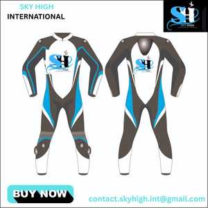 Traje de carreras de cuero genuino personalizable OEM para hombre CE Armor Rodilleras con ventilación perforada Motocicleta Auto Racing Wear - Product Image 3