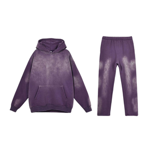 ชุดวอร์มผ้าคอตตอนน้ำหนักเบาขนาดใหญ่พิมพ์ลายพัฟแฟชั่นผ้าระบายเหงื่อชุดวอร์มสตรีทคุณภาพสูง - Product Image 5