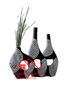 Vajilla de aluminio fundido personalizada superventas, florero abstracto para uso en hoteles, jarrón de metal acabado negro de alta calidad, Mesa - Product Image 5
