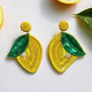 2025 recién llegados diseño de sandía verde rojo Color pendientes para mujer hecho a mano semilla cuenta declaración Dro precioso pendiente con cuentas - Product Image 2