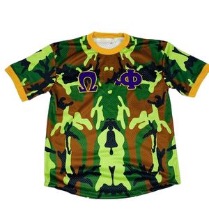 เสื้อยืดคอกลมปักลายตัวอักษรกรีกแบบกำหนดเองจากผู้ผลิตโอเมก้า สำหรับผู้ชาย  สำหรับชมรมนักเรียนชาย  ผ้าฝ้ายถัก 100% - Product Image 1