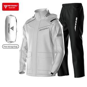 Modo Wolf Set Impermeabile Completo per Motociclisti Adulti, Giacca e Pantaloni Antipioggia Estivi - Product Image 1