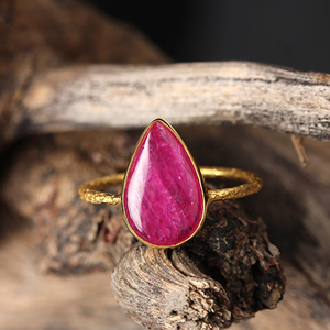 Fabricants de bijoux en pierres précieuses, bague en forme de goutte en or jaune 14k, meilleure vente, Design classique, bague de fiançailles, 2022 - Product Image 4