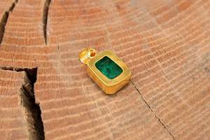 14k Or Colombie Émeraude Pendentif À La Main Antique Bijoux 925 En Argent Sterling Pierres Précieuses Collier Élégant Cadeau Pour Les Femmes - Product Image 2