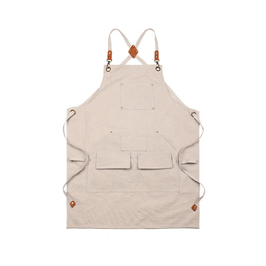 Tablier d'été à bavette avec logo personnalisé toile imperméable résistante à l'huile vêtements de travail fins pour le nettoyage des fêtes pour les restaurants nourriture - Product Image 2