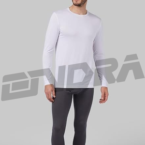 เสื้อยืดออกกำลังกายสีขาวสำหรับผู้ชาย แขนยาว ผ้าระบายอากาศ ยืดหยุ่น กระชับพอดีตัว สวมใส่สบาย เหมาะสำหรับการฝึกซ้อมและการใช้งานในชีวิตประจำวัน - Product Image 2