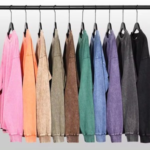 Sudadera Unisex de Invierno de Algodón 100% Liso, Estilo Vintage, Oversize, con Lavado Ácido, de Forro Polar Grueso de Secado Rápido, Manga Larga Personalizada, Venta al por Mayor - Product Image 1