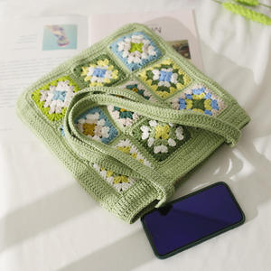 Custom Vintage Fashion Lady Crochet Flower Winter Shoulder Bag Casual Open Closure Handmade Cotton Strap Lining Thermal All - Product Image 4