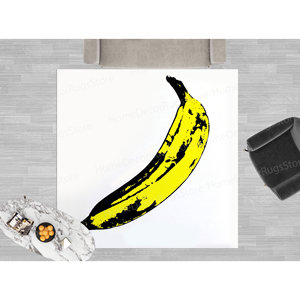 Alfombra con Estampado de Arte Pop de Andy Warhol con Plátano - Alfombra Moderna y Colorida para Pasillo, con Pelo Suave - Product Image 2