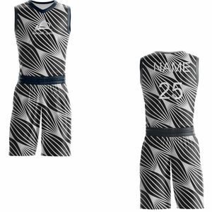 Ensembles de maillots et shorts de basketball personnalisés, respirants, à séchage rapide, 100 % polyester, anti-humidité, imprimés sur mesure, unisexe, pour adultes - Product Image 3