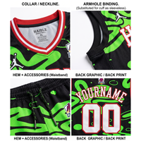 Setelan Seragam Bola Basket Neon Graffiti Poliester Mesh Sublimasi Kustom dari Haible Exports Company untuk Remaja dan Pria