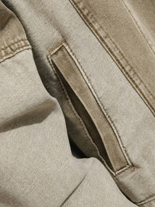 Veste en jean décontractée vintage urbaine à manches longues pour homme avec col montant et fermeture à boutons personnalisable sur le devant - Product Image 3