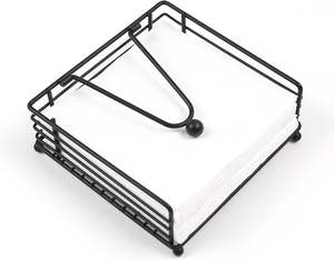 ที่ใส่กระดาษเช็ดปากลวดโลหะเคลือบผงสีดำแบบทันสมัยสำหรับร้านอาหารที่ใส่ทิชชู่โต๊ะสไตล์โมเดิร์นสำหรับตกแต่งบ้านร้านกาแฟและโรงแรม - Product Image 1