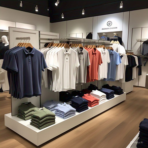 Venta al por mayor de algodón elástico de verano ropa ligera de los hombres de manga corta POLO camisa personalizada impresa logotipo bordado camisetas de los hombres - Product Image 2